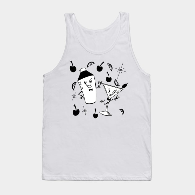 Midcentury Cocktail Kitsch Tank Top by Carabara Designs